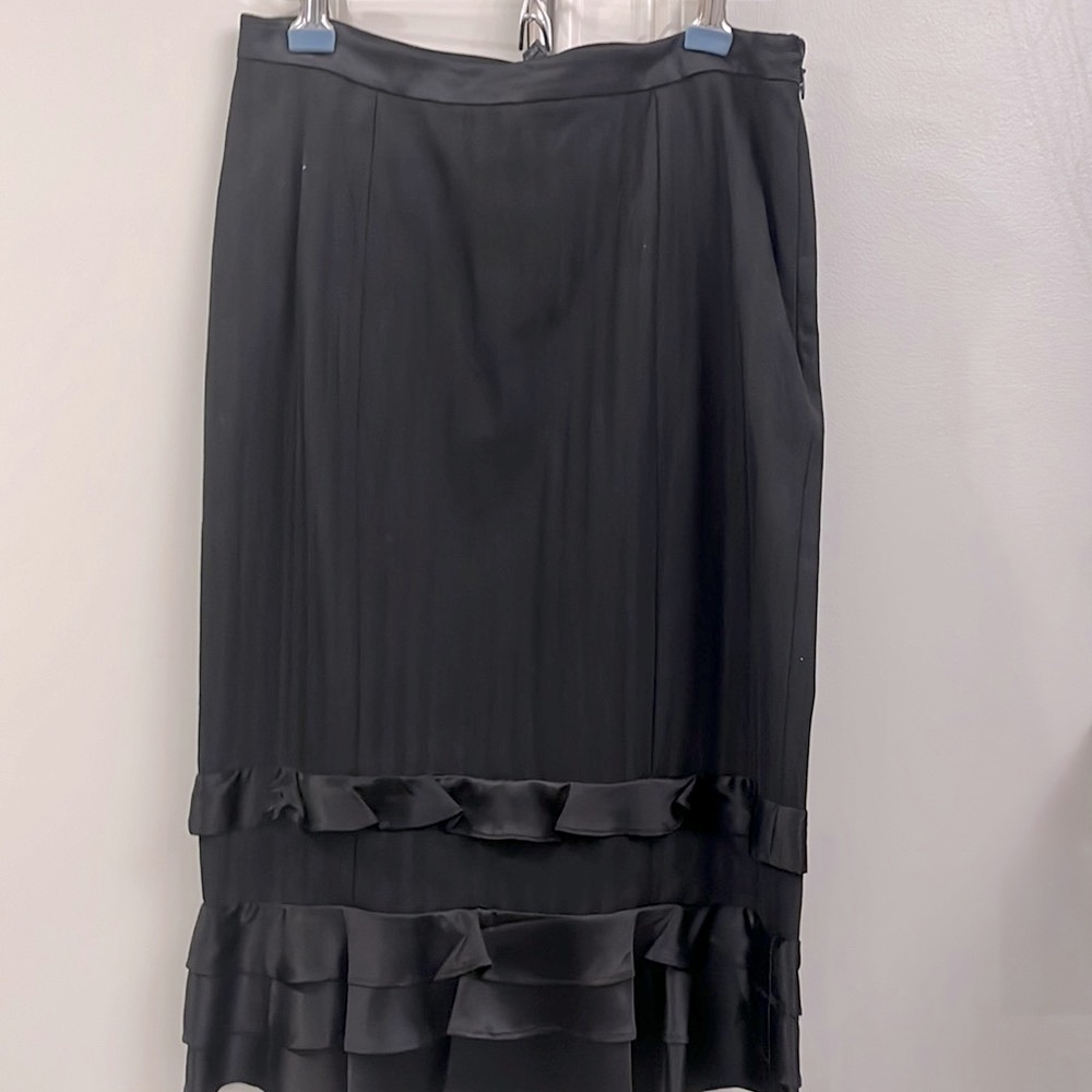 NWT Bebe Ruffled Skirt - Knee length with satin accents